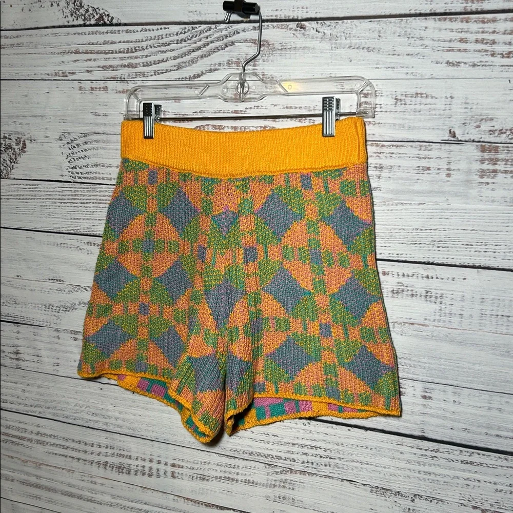 Free People Beach Malibu Pattern Knit Colorful Geometric Women Shorts Small - Picture 5 of 13